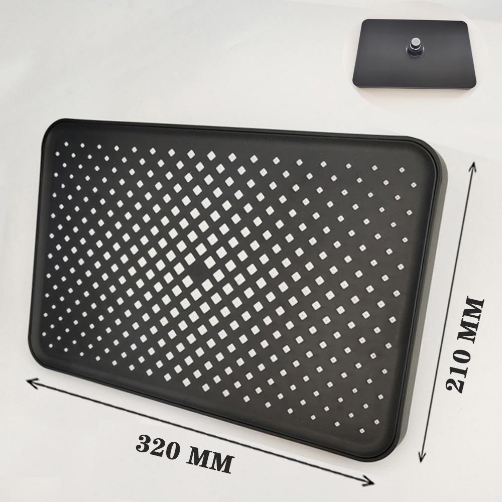 320mm Big Panel Large Flow Supercharge Rainfall Ceiling Mounted Shower Head Sliver High Pressure Abs Thicken Bathroom Shower