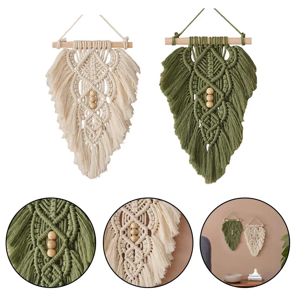 Handmade Tassel Leaf Tapestry Macrame Leaf Hanging Tapestry Leaf Tapestry Macrame Leaf Tapestry Room Decoration Handmade Tassel