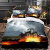 Boys Tractor Construction Cars Comfortable Duvet Quilt Cover Pillowcase Bedding Set Children Bedroom Decoration Home Textile