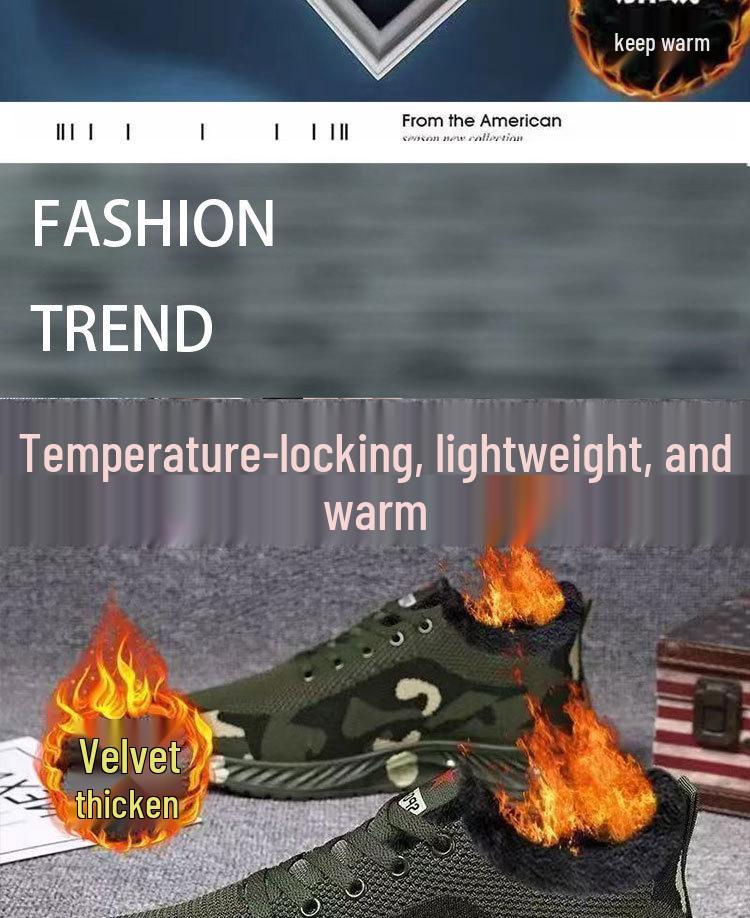 Breathable Camouflage Fleece-Lined Outdoor Shoes for Men & Women - Non-Slip Hiking & Construction Footwear for All Seasons