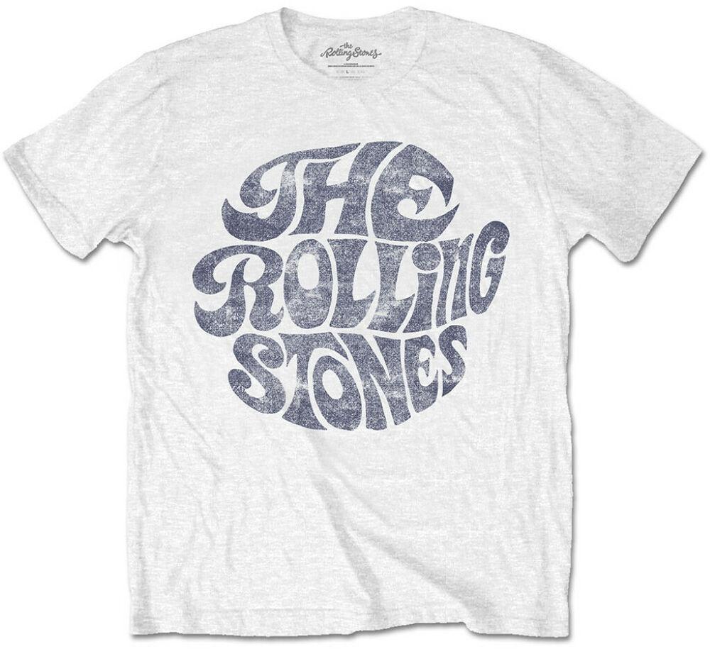 

Белая футболка унисекс с логотипом Rolling Stones Vintage 70S