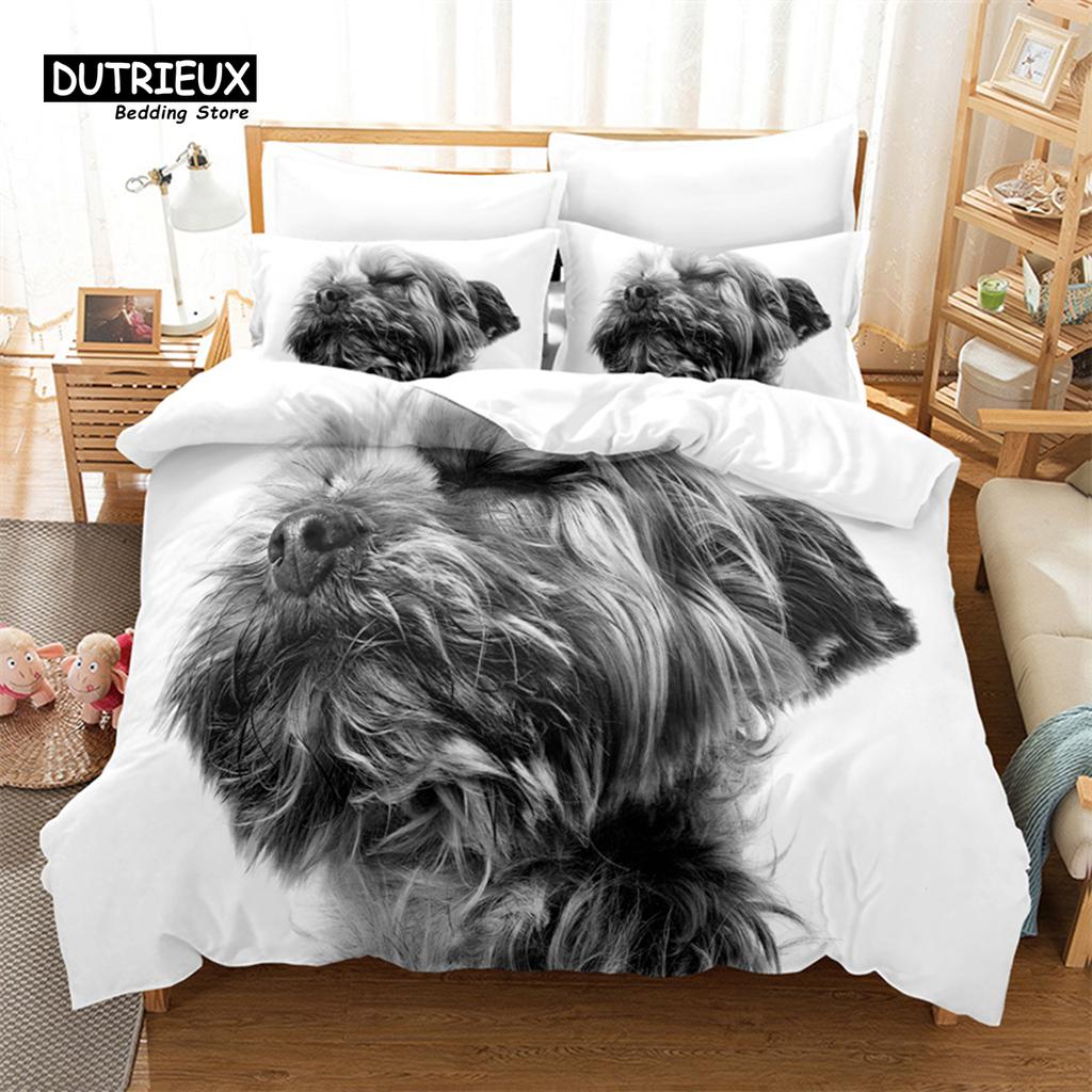 Cat And Dog Bedding Set, 3Pcs Bed Cats Duvet Cover Set, Soft Comfortable Breathable Duvet Cover, For Bedroom Guest Room Decor
