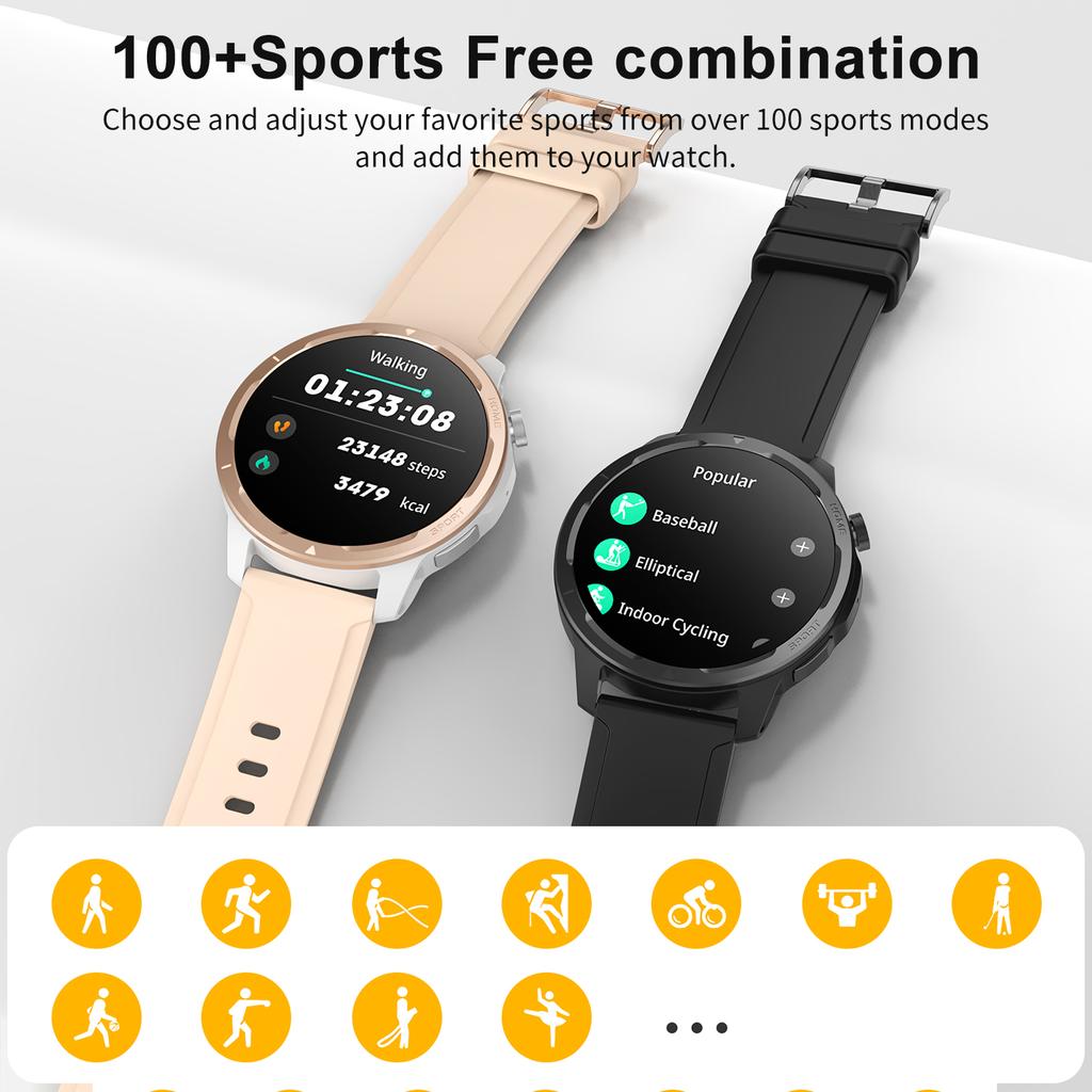Smart Watch For Men Women Dial Answer Call Multi Sports Modes Real Time Heart Rate Monitor IP67 Waterproof Smartwatch