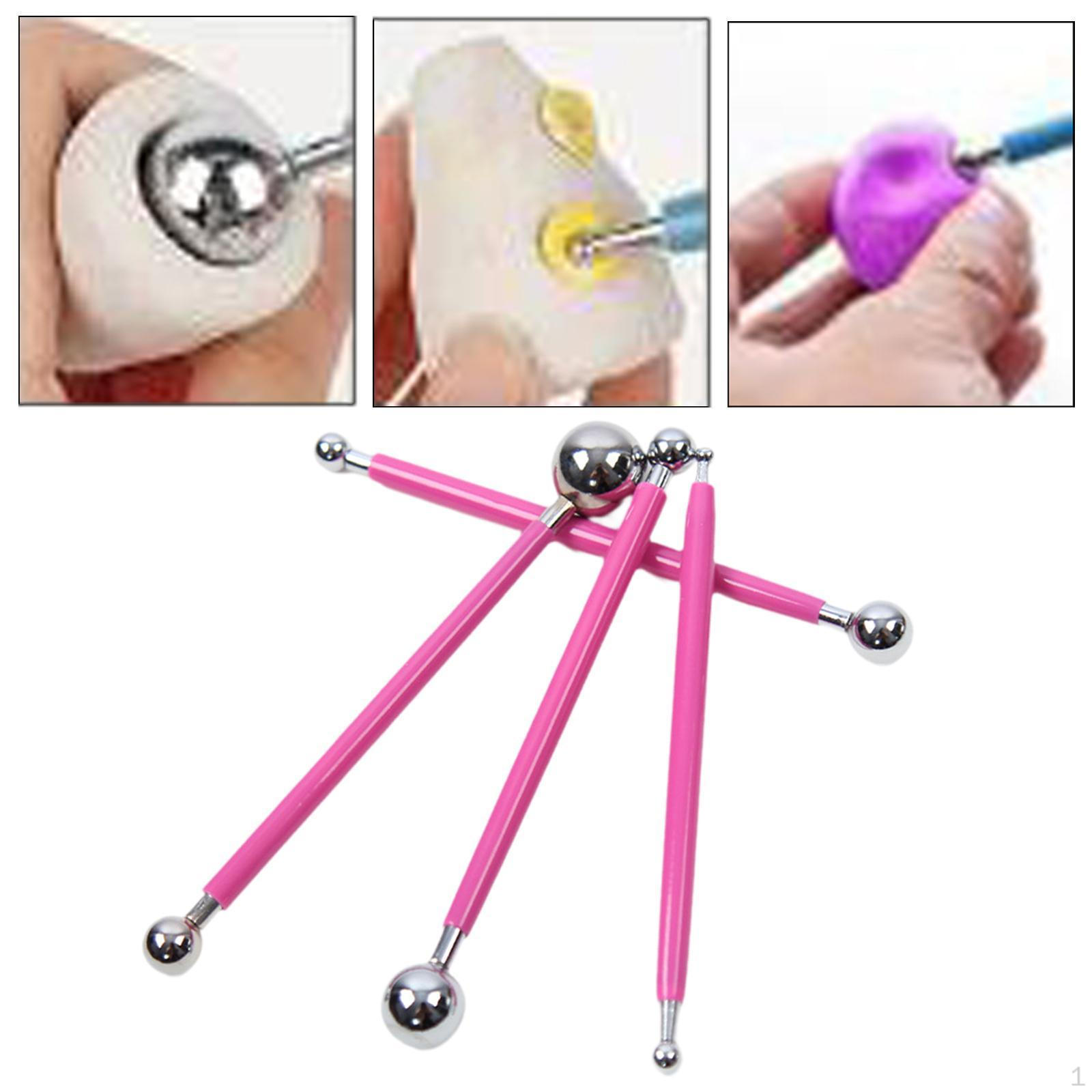 

4 Pack of Ball Stylus Tools for Pottery And Cake Decoration красный