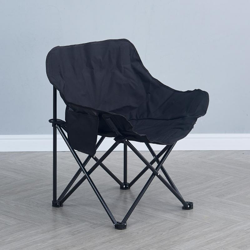 

Moon chair outdoor camping small moon chair folding table 50 cm fishing chair stall barbecue backrest folding chair 43*43*69 чёрный