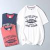 Stock from Foreign Trade Factories: Summer Men's All-Cotton T-Shirt with Vintage Letter Print, Short-Sleeve American-Style Casual Youth Half-Sleeve