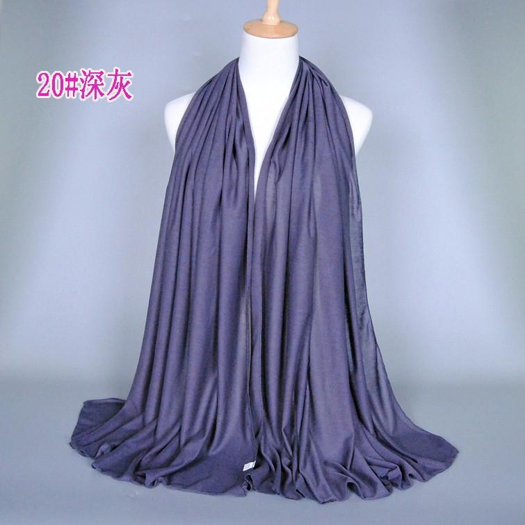 35 Colors Plain Cotton Jersey Instant Hijab Women Wrap Long Elastic Shawl Scarf Maxi Neck Snood Foulards Muslim Sjaal 180*80Cm
