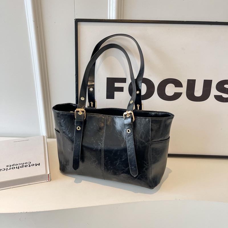 Trendy Pu Leather Tote Bag For Women Stylish Large Capacity Shoulder Bag With Zipper Closure