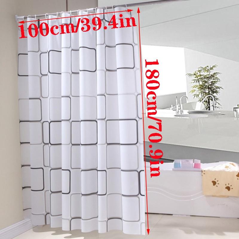 Elegante karierte Duschvorhang mit Haken Wasserdichte und verdickte Badezimmerabdeckung für moderne Räume