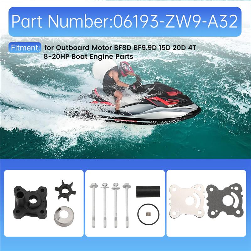 A51K-06193-ZW9-A32 Water Pump Repair Kit For Honda Outboard Motor BF8D BF9.9D 15D 20D 4T 8-20HP Boat Engine Parts