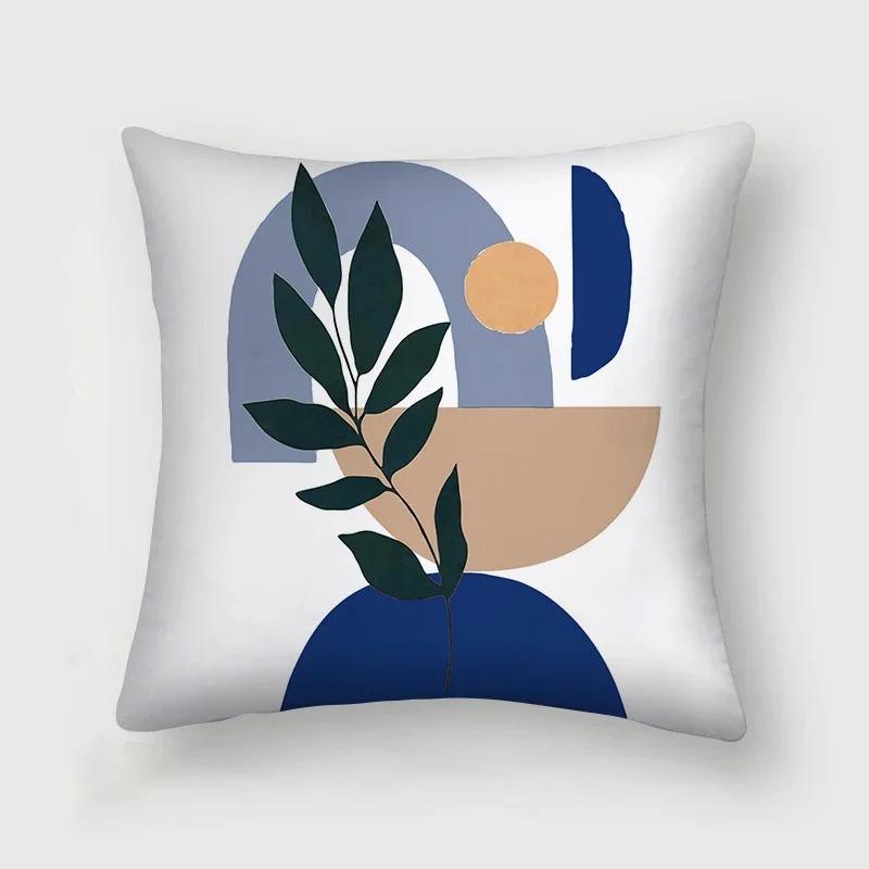 Office Living Room Home Pillowcase Abstract Blue Flower Pillowcase Car Ornaments