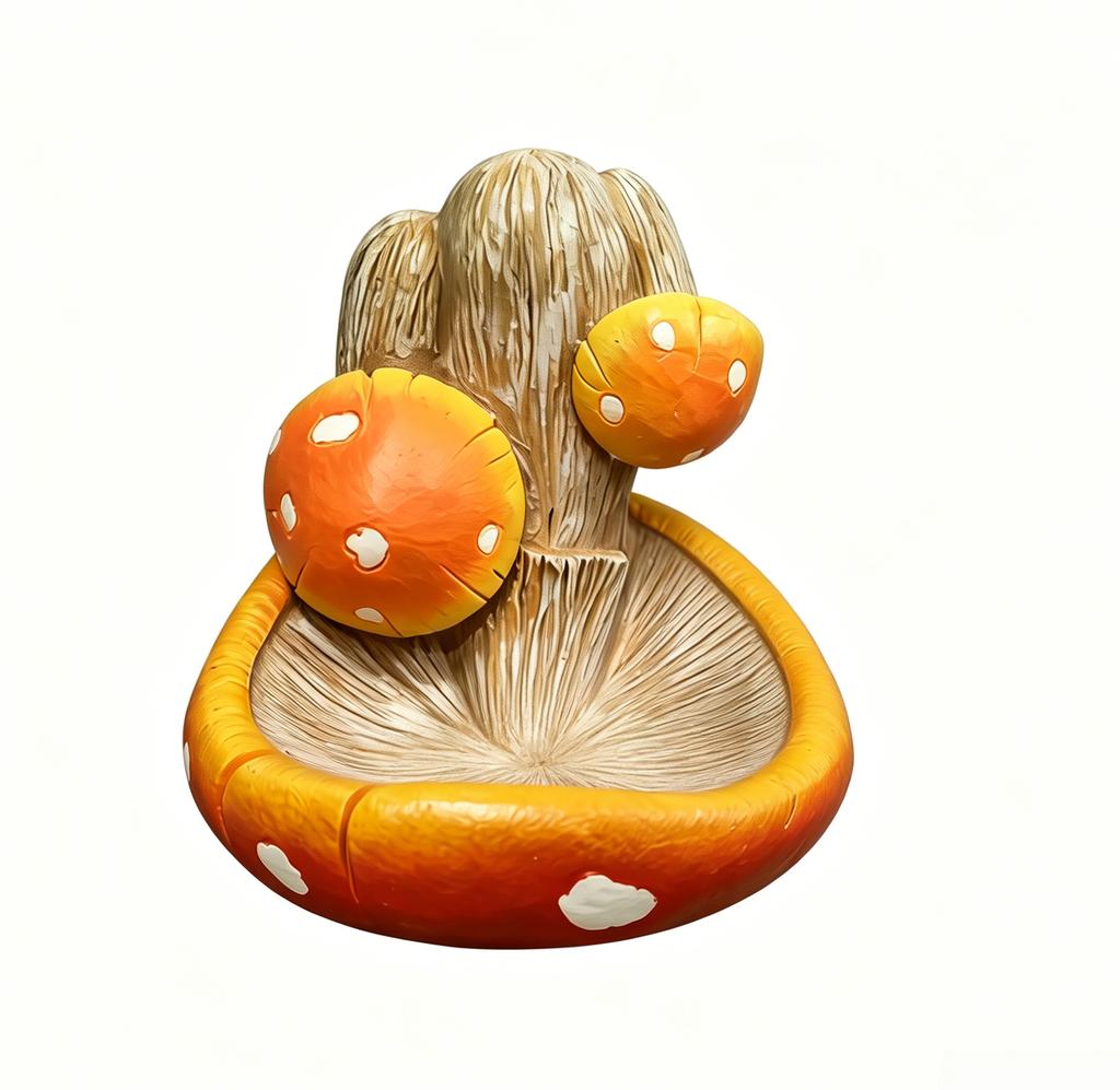 Decorative Mushroom Shaped Bird Feeder Resin Garden Ornament Outdoor Hanging Bird Feeder for Backyard Patio Porch