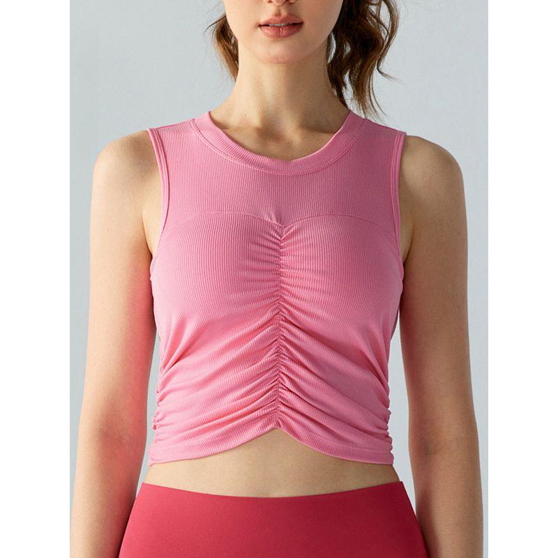 Spring and Summer Yoga Yoga Fixed Cup Integrated Fashion Wind Sexy Open Back Sports Vest Sleeveless Workout Underwear