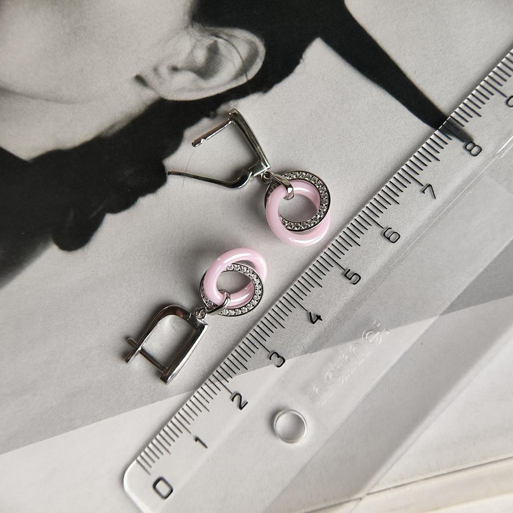Silver Earrings with Ceramics (60002336)