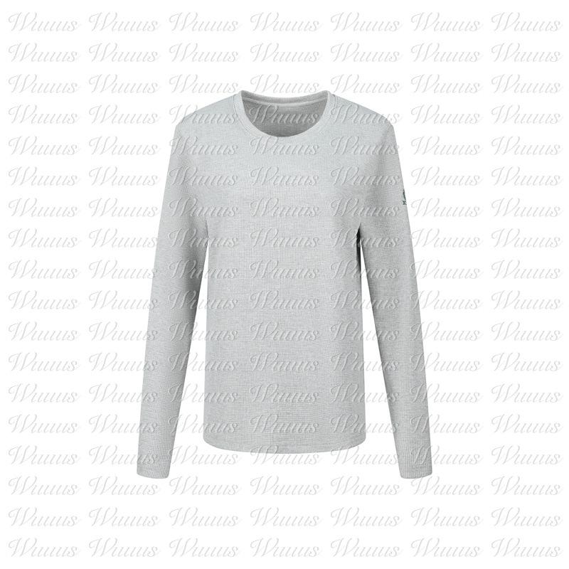 

Wuuus Tennis Club Gray Waffle Long-Sleeve Hoodie for Women Small