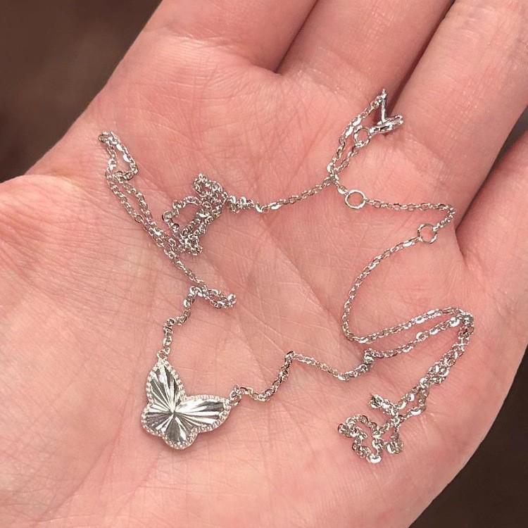 Elegante Damen S925 Sterlingsilber Perlenanhänger Halskette - Leichte Luxus Schlüsselbeinkette