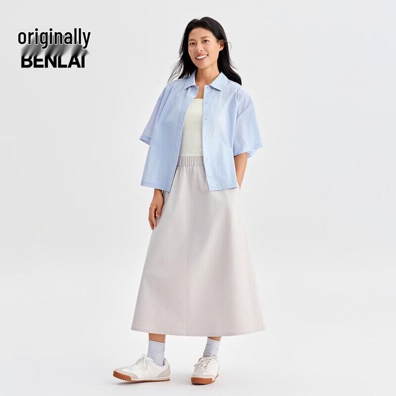 Benlai Women's 2026 Spring Easy Care Short Sleeve Lapel Shirt