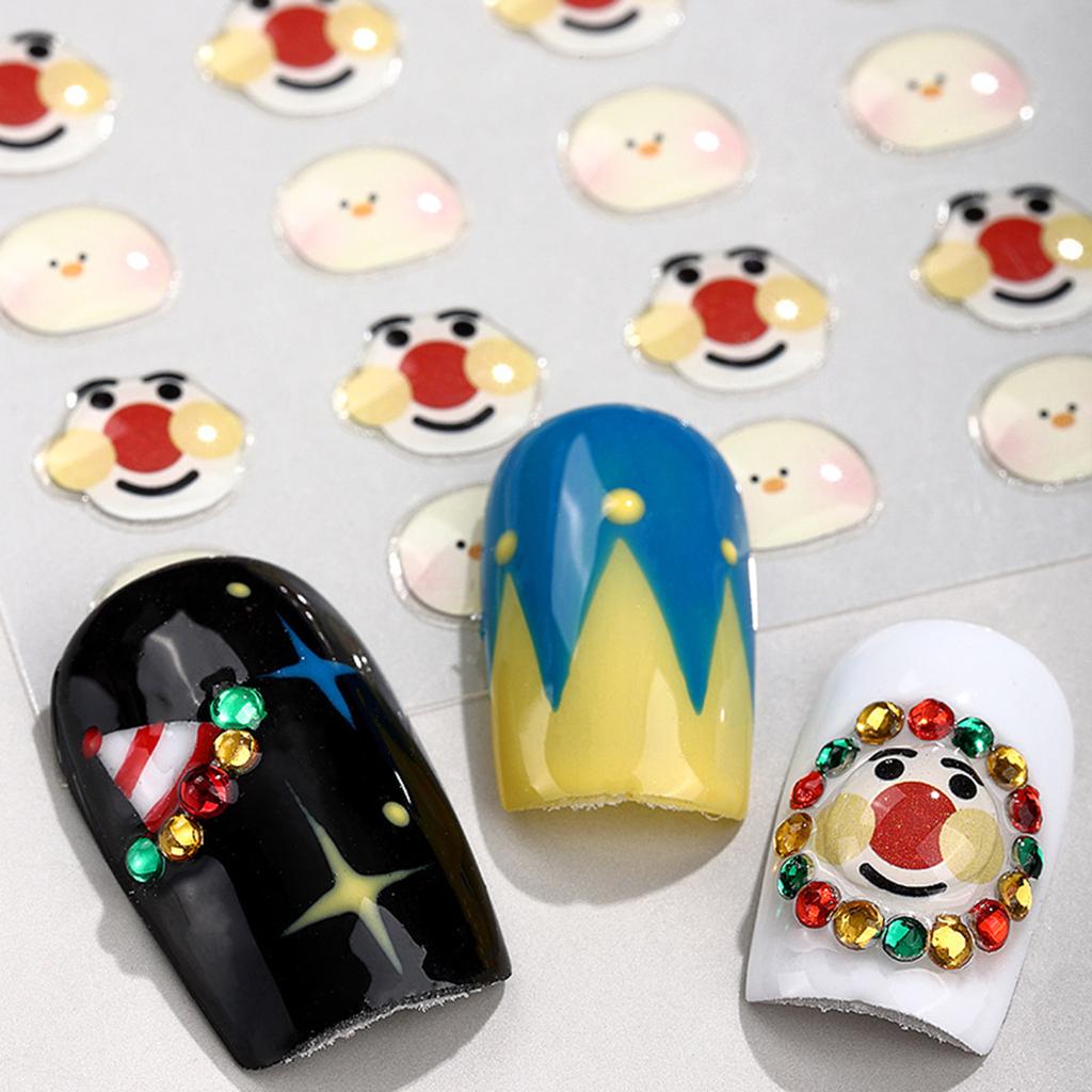 Embossed Cartoon Nail Art Stickers Decals Self-Adhesive Floral Nail Supplies Nail Art Design Decoration Accessories