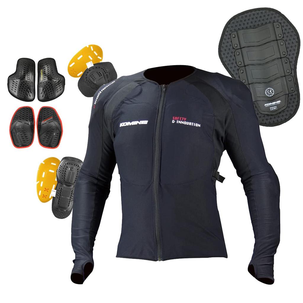 Komine CE Armored Top Innerwear for Size 4XL SK-693 Motorcycles, Black,