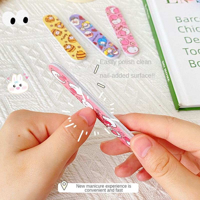 Cute Cartoon Mini Nail Files Portable Multi-functional Nail Polishing File Nail Shop Professional Durable Precise Manicure Tools