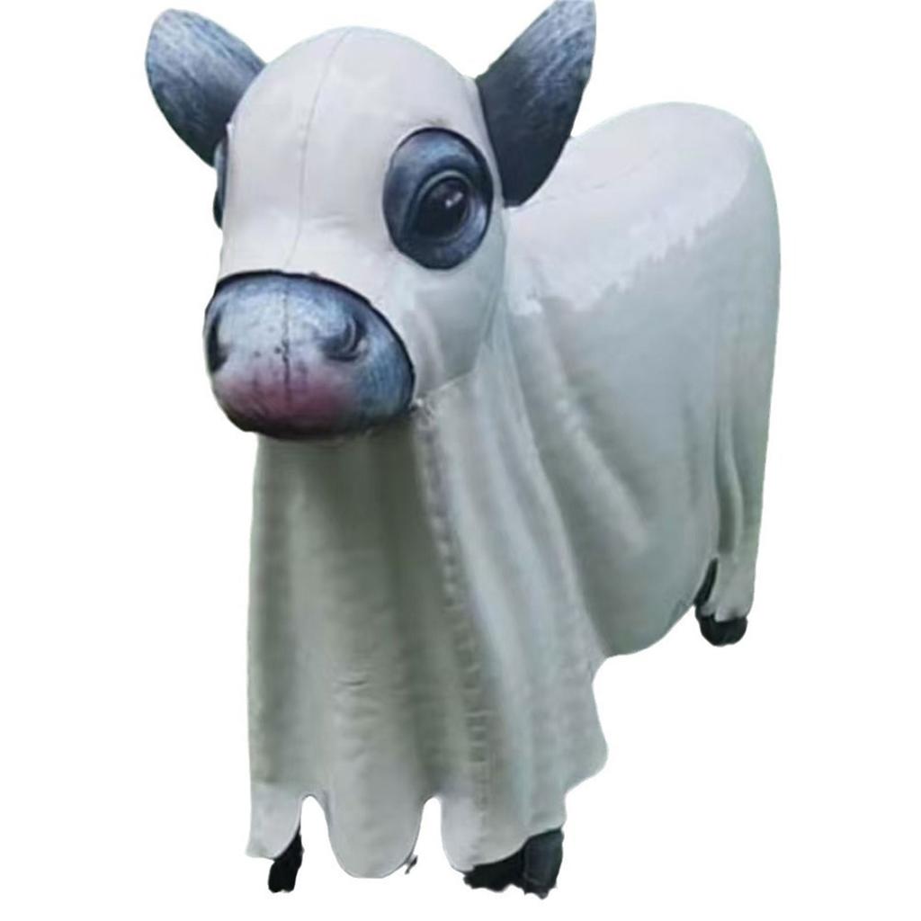 Halloween Ghost Figurines Centerpieces Spooky Resin Cow Ghost Statue Garden Decor Halloween Decorations for Porch Lawn