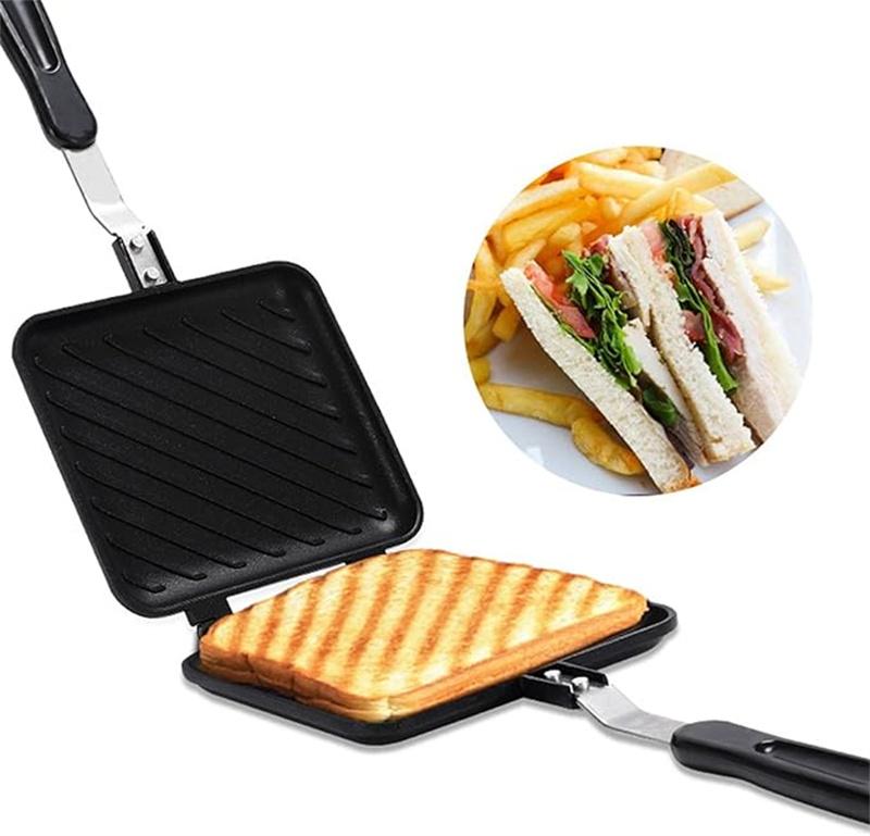 Hikeon Aluminum Alloy Double-Sided Detachable Nonstick Flat Bottom Gas Cooker Compatible Camping Cookware Pot Cover Easy