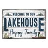Lake House Posters Vintage Metal Tin Signs Decor Rustic Plaque Metal Plate Wall Art Decor for Living Room