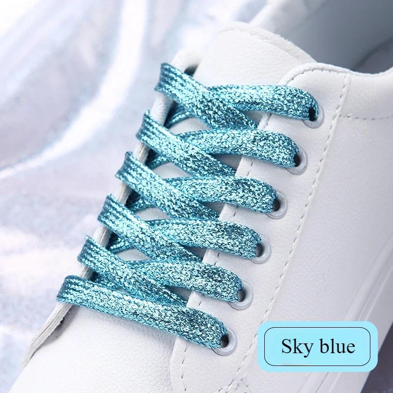 19 colors shiny gold and silver colorful bright shoelaces 100-140 cm sneakers shoelaces boots laces shoelaces string