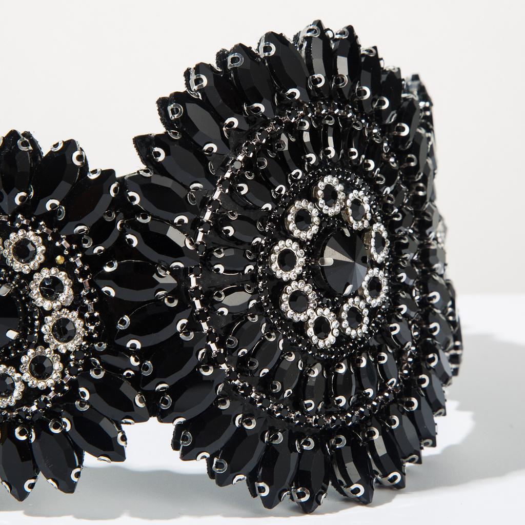 Luxuriöse Barock-Stirnbänder Voll Diamant Breite Kanten Haarband Haaraccessoires für Damenparty Glänzendes Haarband Reifen Kopfschmuck