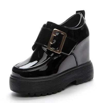 11cm Piele Naturală Modă Pantofi de Mers Înălțime Mărită Mocasini Femei Casual Platformă Pană Femei Slip-on Pantofi Studențești Papuci