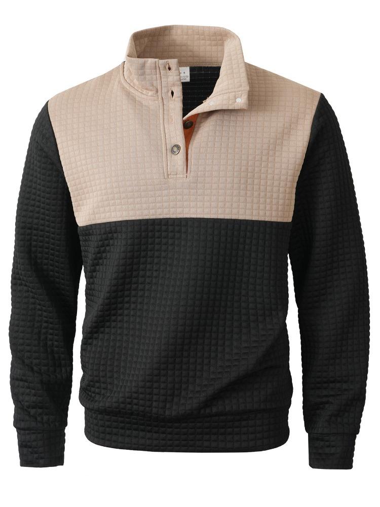 Casual Sports Sprin Autumn Winter Outdoor Splicing Colour Button Sweater Jacket Moisture Wicking Comfortable Fit Skin-friendly Breathable Tops