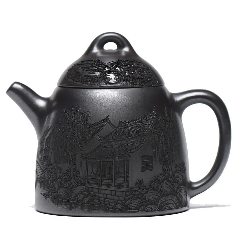 

520ml Exquisite Yixing Purple Clay Teapots Handmade Qin Quan Pot Raw Ore Stone Yellow Mud Kettle With Strainer Zisha Tea Set