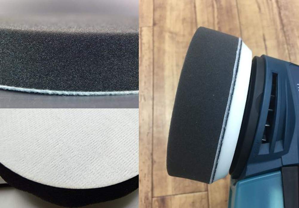 ASPALAND Sponge Buff, Magic Tape, Electric Polisher, Car Wash, Waxing (For Fine Particles) 4.9 inches (125 mm)