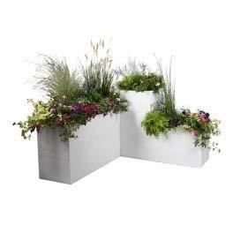 Square Flower Pot 50 Cm - EDA - Graphite - 57 L - 49.5 X 49.5 X H. 49.5 Cm - Limed White