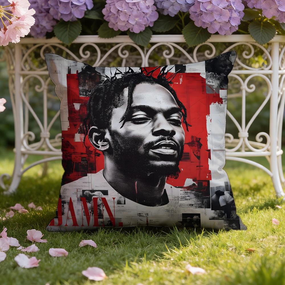 Rapper K-Kendrick Lamar Cushion Cover Home & Car Dual-Scene Pillow Cover: Reversible for Premium Comfort