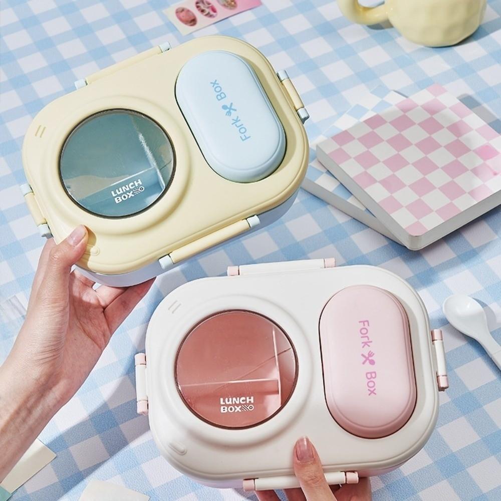 Leak-proof 3 grids Lunch Box Sealed Picnic Box Lunch Box with fork spoon  Outdoor Activities