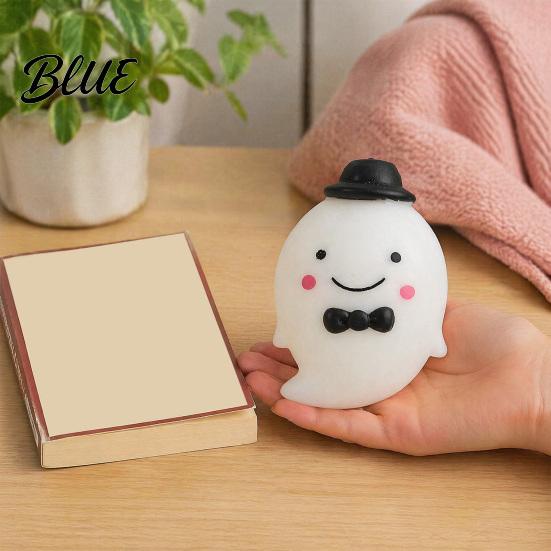 Soft Ghost Toy Halloween Stress Ball Toy Anxiety Relief Squeeze Cartoon Sensory Fidget for Party Favors Decompression