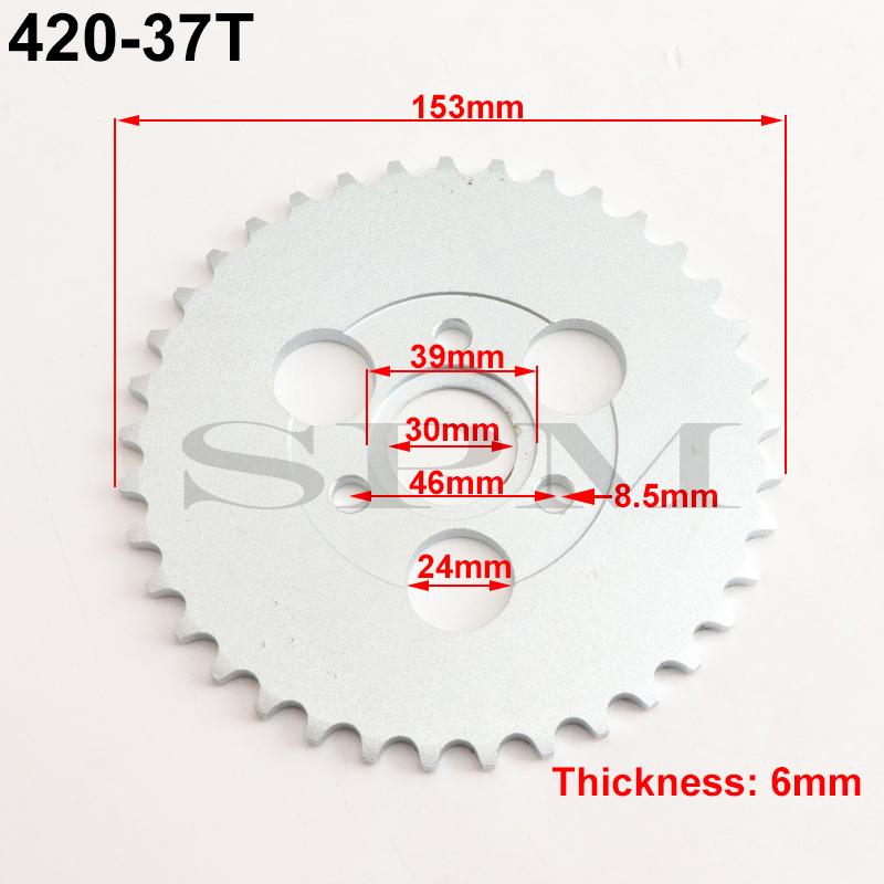 Motorcycle Parts Z50 Rear Gear Sprocket 24T/29T/31T/35T/37T Tooth For 420/428 Chain for Pitbike RM Monkey Bike 50CC