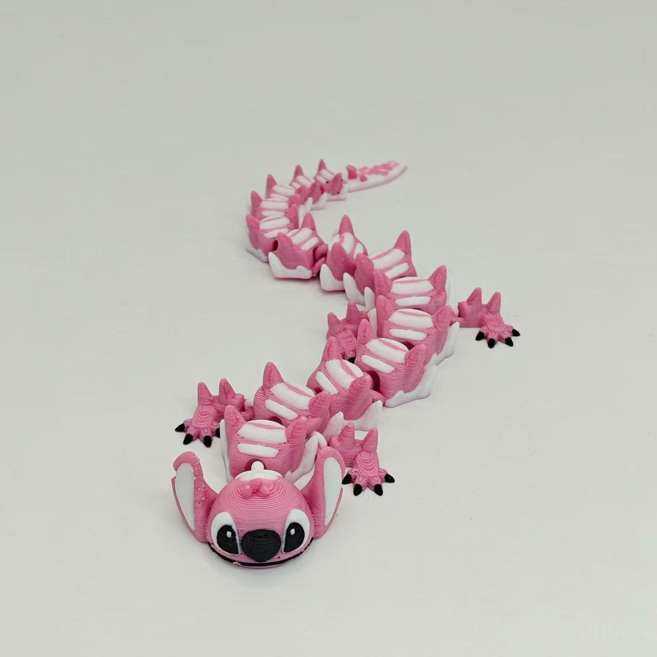 3D-печатная модель летающего дракона из кристалла - Полностью подвижная фигурка-украшение Подарок