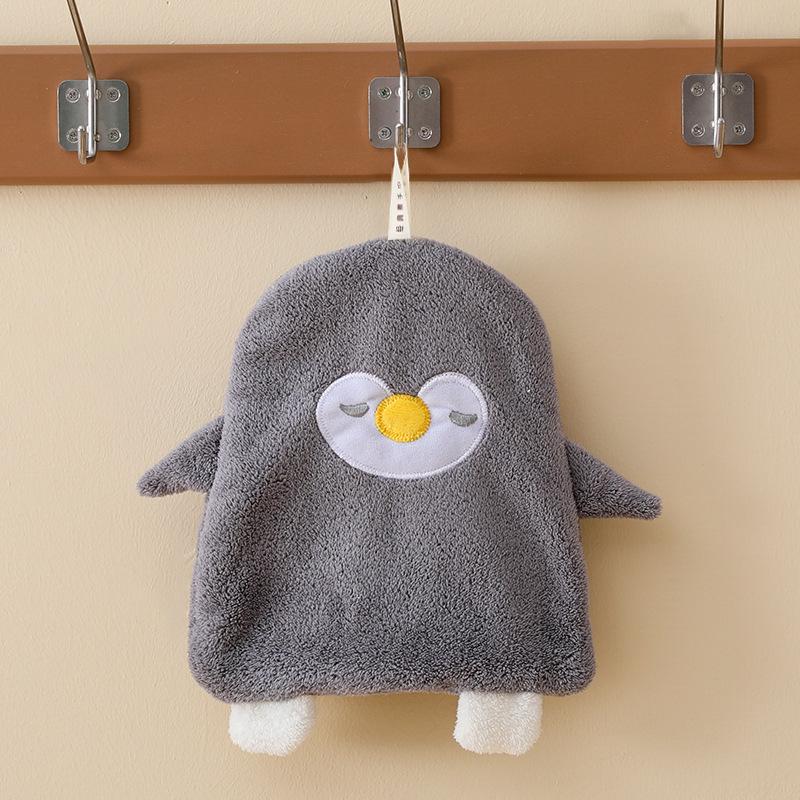 Cute Penguin Hanging Hand Towel for Kitchen & Bathroom - Soft & Absorbent for Kids