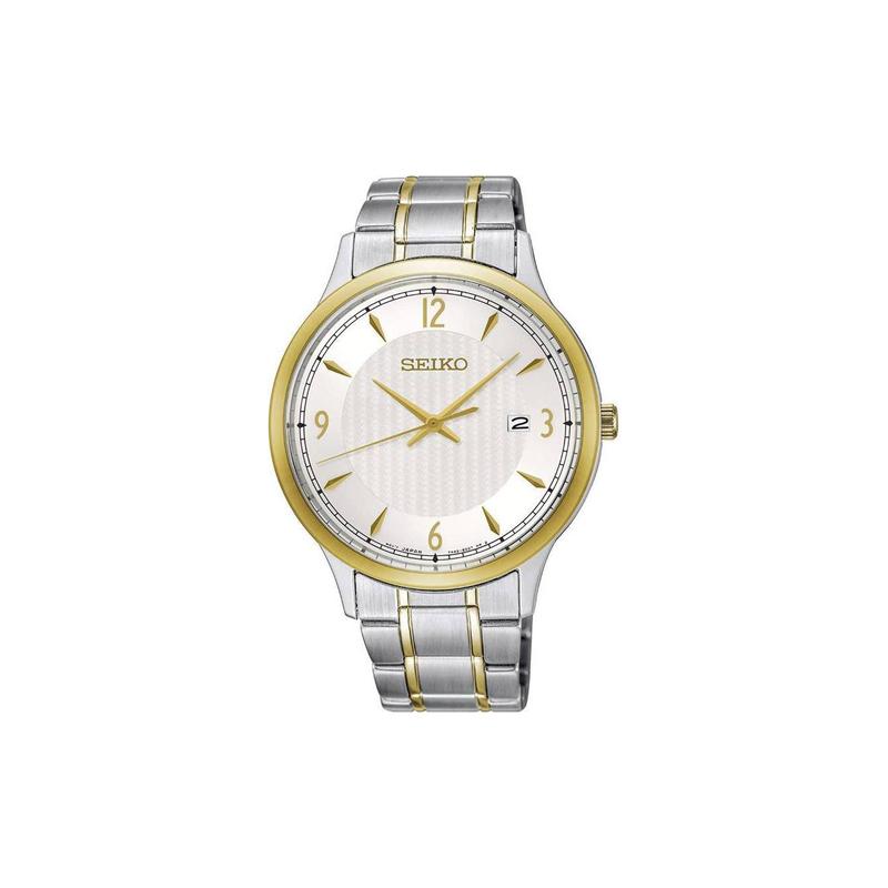 SEIKO 100 meters waterproof, Quartz, Steel Strap, , same style for men and women, white dial SGEH82P1 синий