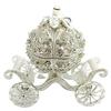 Metal Rhinestone Jewelry Trinket Box Pumpkin Carriage Shape Craft Home Decor