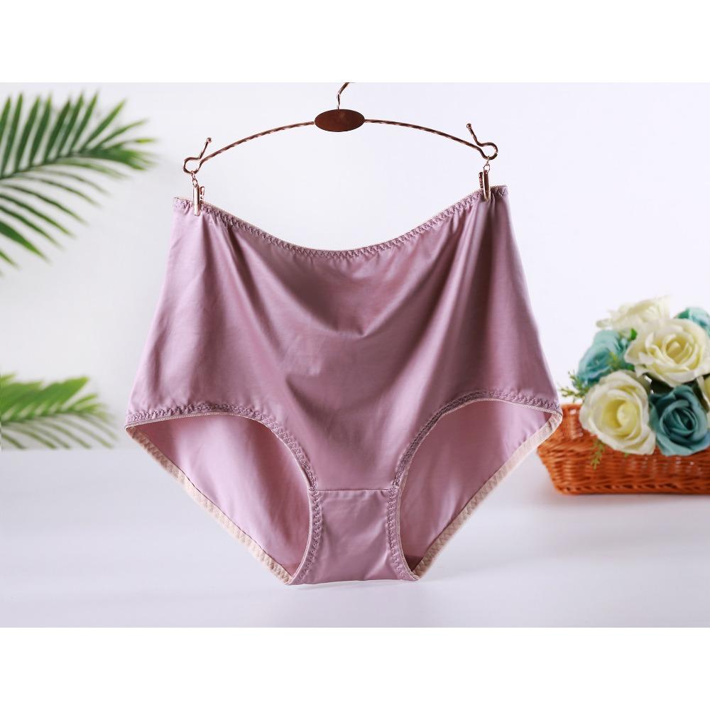 

High-Waisted Satin Plus Size Panties for Women 40-100kg XL рожевий