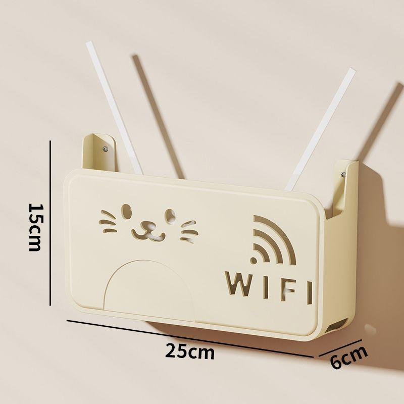 Nová Bezdrôtová Wifi Router Úložná Krabica Zásuvka do Obývacej Izby Wifi Dekorácia Nástenný Držiak na TV Set-Top Box Organizér Káblov a Napájania apricot