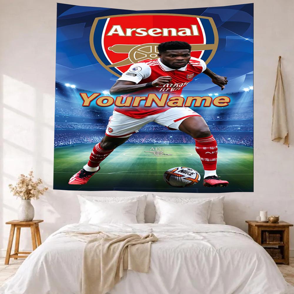 Arsenal Custom Ditt Navn Vægdekoration Vægtæppe Kunst Til Kæledyrsminde Fødselsdag Bryllupsfest Baggrund Familiegave