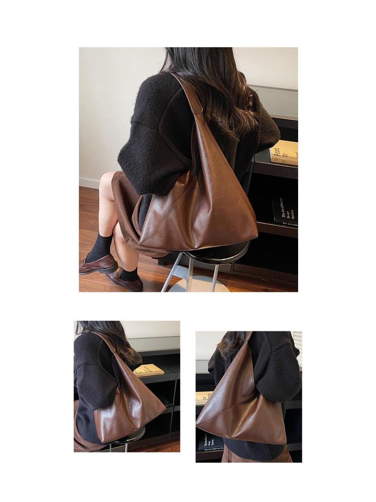 Retro Large Capacity Women's Tote Bag - Autumn/Winter Korean Style, Simple Versatile Single Shoulder Underarm Bag for Casual Commutes
