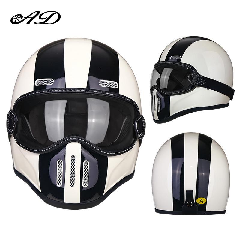 Best-selling fiberglass small helmet body retro helmet for motorcycle cruising, scooter, full-face helmet for men and women