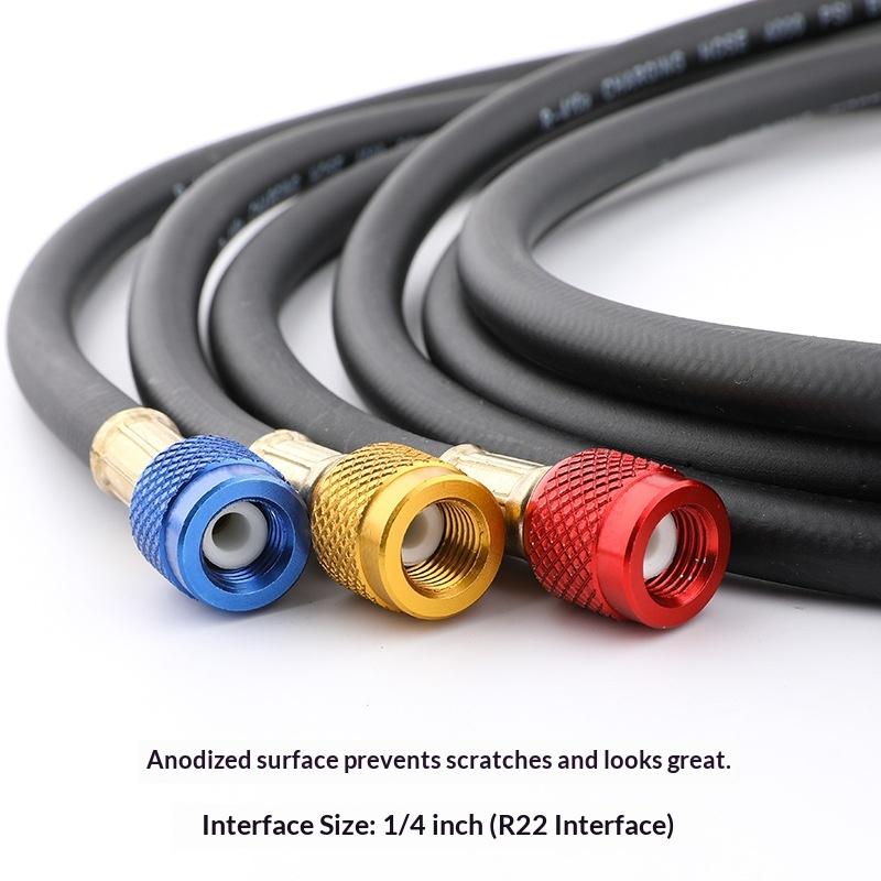 Black High-Pressure Refrigerant Hose R410A Filler Tube Explosion-Proof AC Charging Hose for Home Air Conditioner 800-4000 PSI