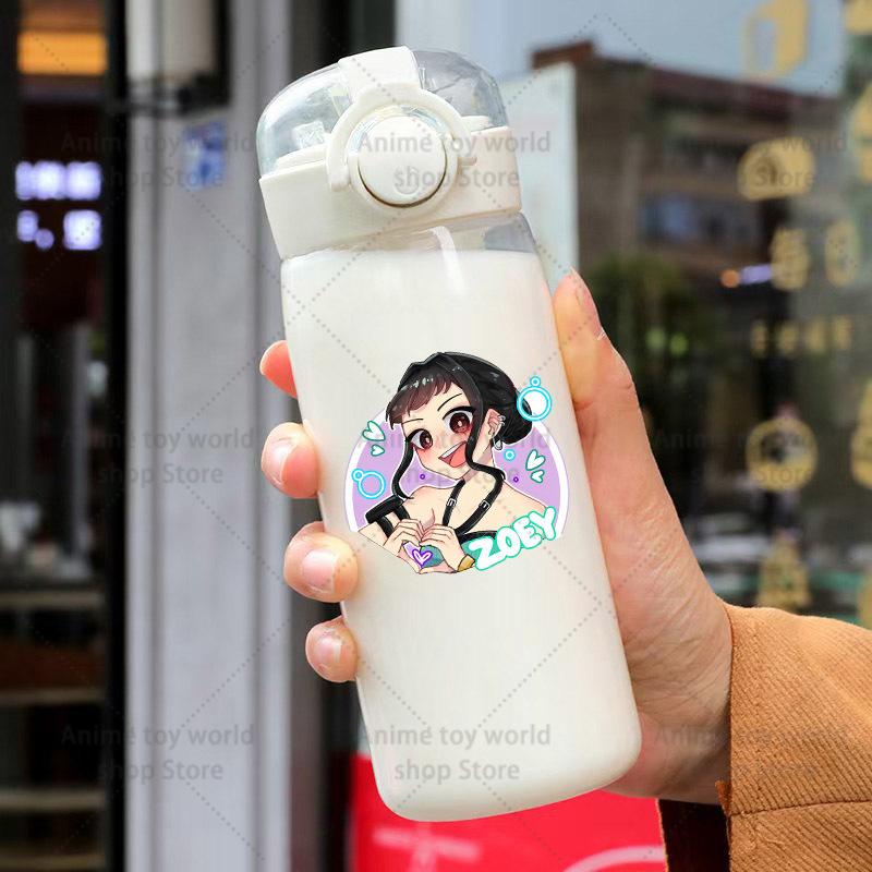 KPop Demon Hunters Sports Transparent Water Bottle Portable Gym Travel Clear Leakproof Drinking Frosted 400ml Play Entertaining Safe Kid Friendly Fun