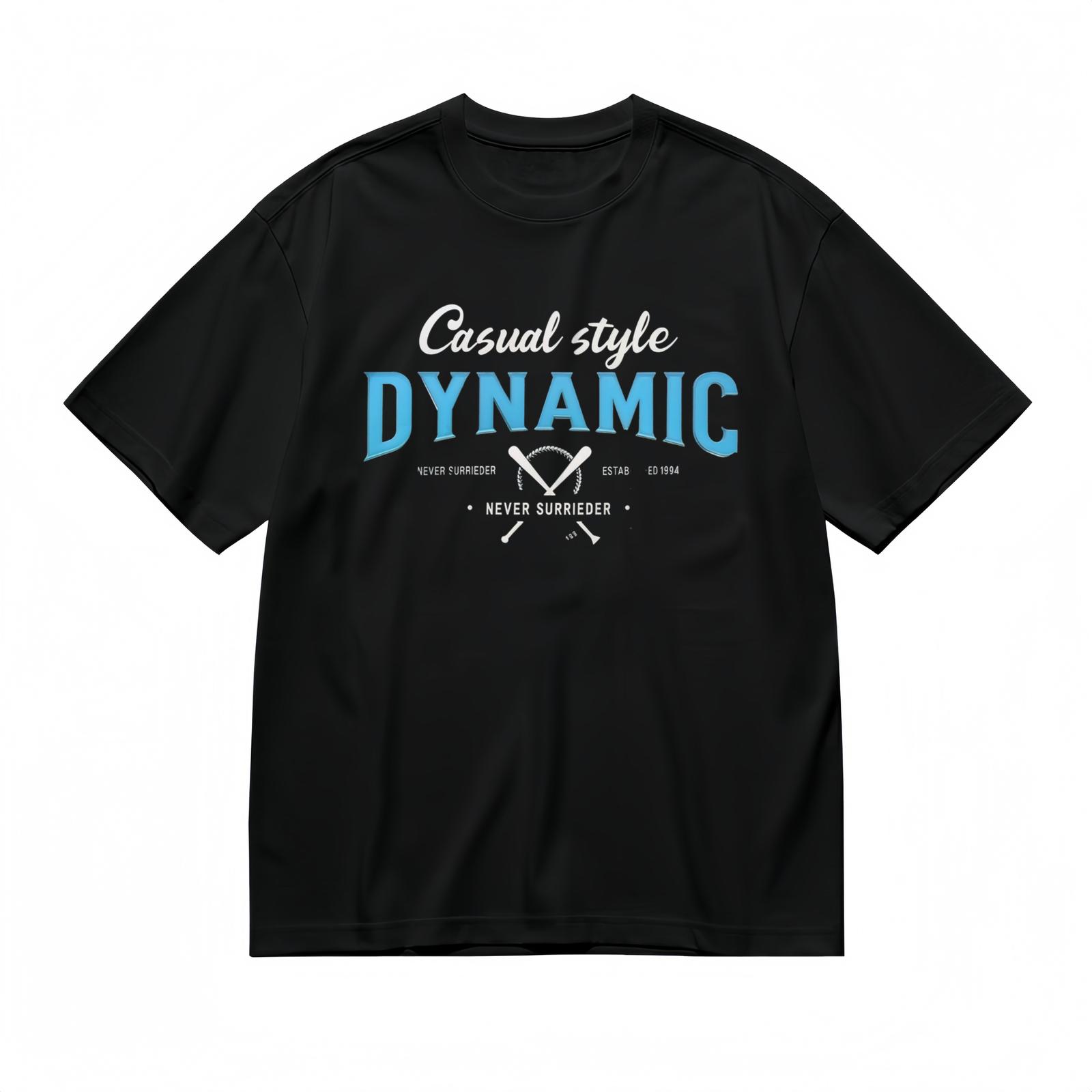 Men s T-Shirt Mens Womens Tees Top With Dynamic Blue Block Graphic Unisex Black 100% Cotton Tee USA M